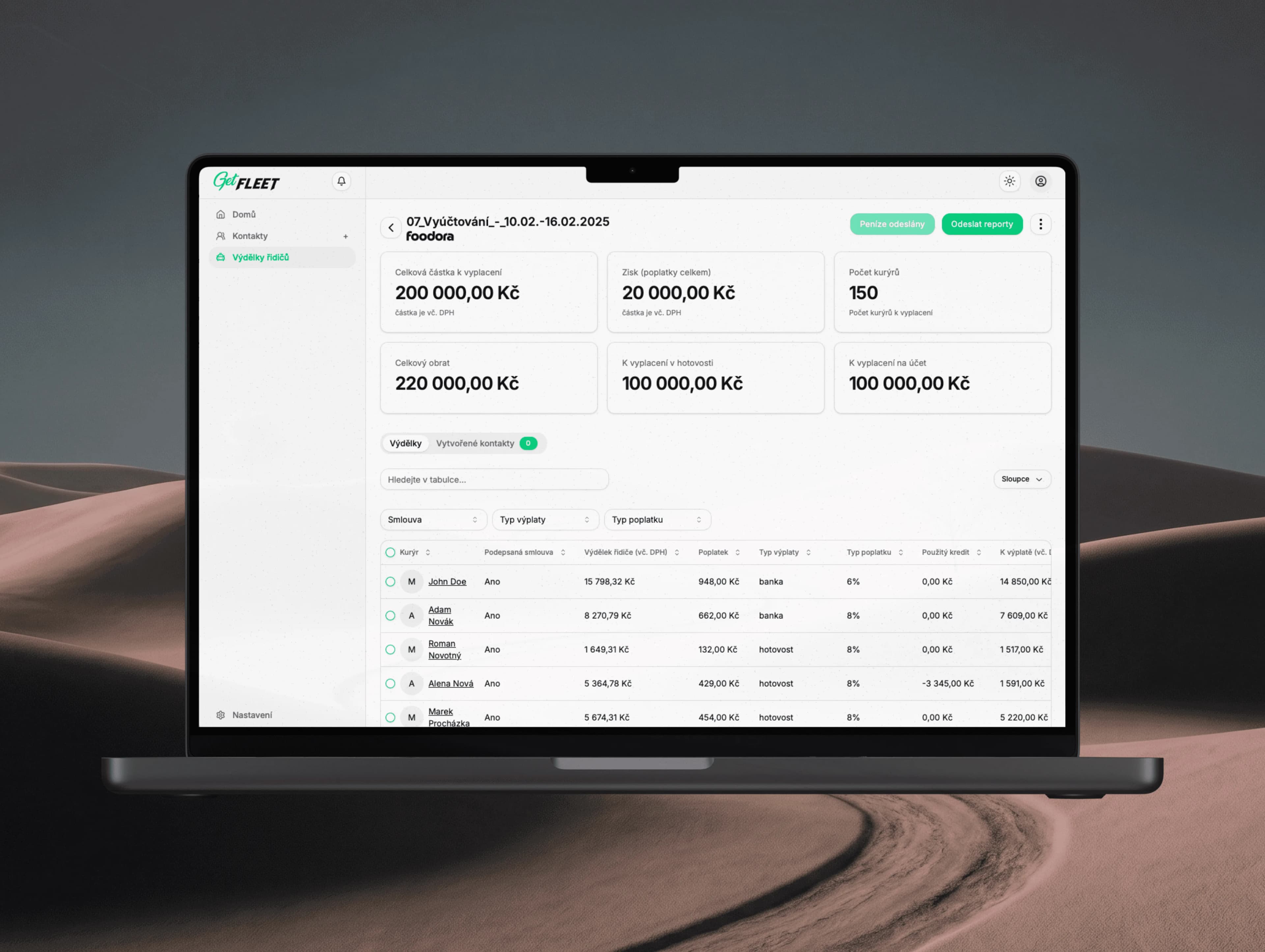 Náhled projektu Automatizace výplat a správy kurýrů